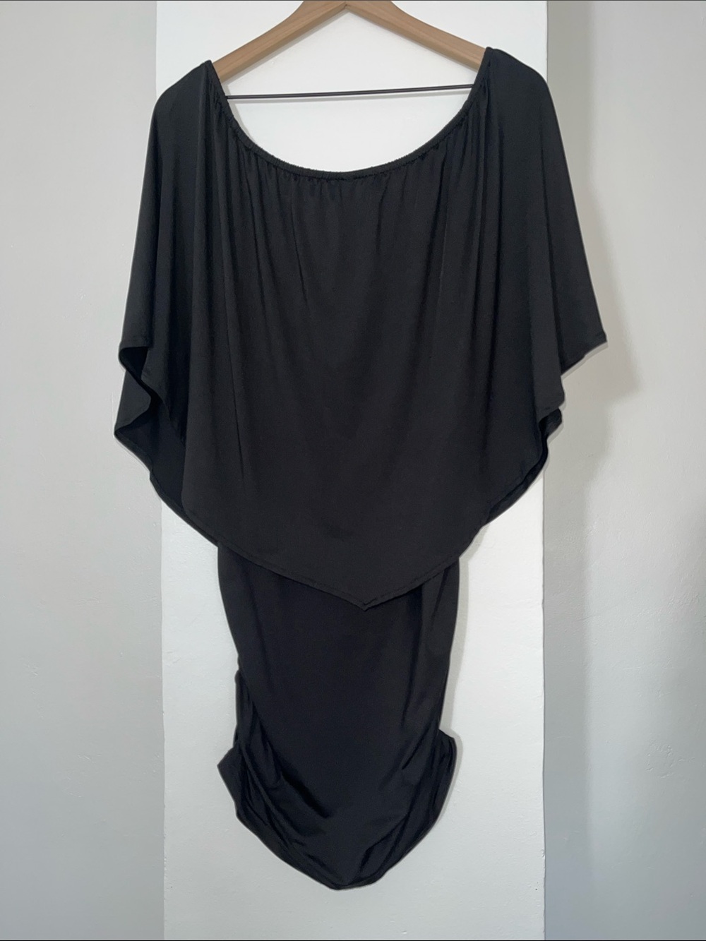 Black Ponte Knit Overlay Dress - Women - Picture 11 of 12